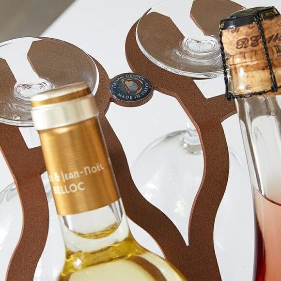 DI PRIMA USA Wine Rack Freestanding Tabletop Solid Steel Brown Made in Italy - Picture 4 of 6